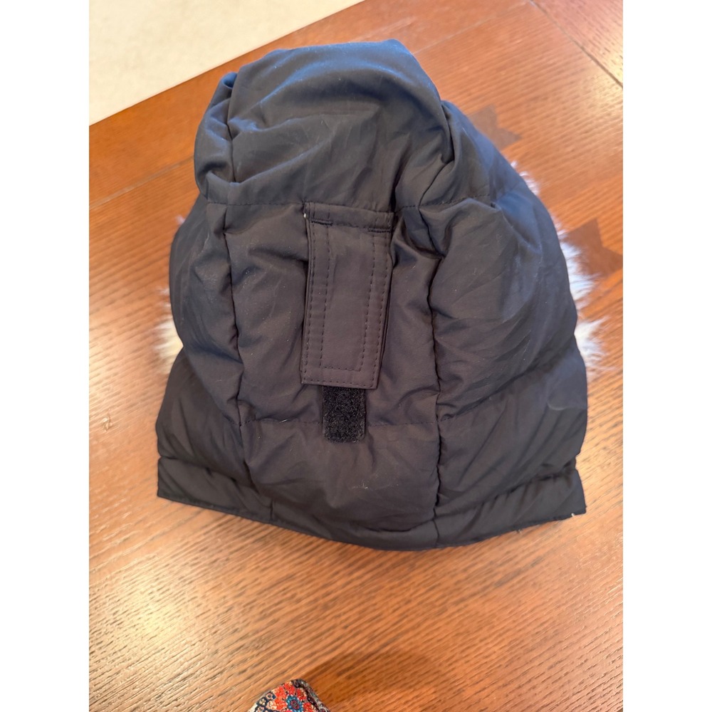 LL Bean Down Parka Women Medium Black Excellent Detachable Hood Faux Fur 227260